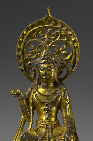 銅鎏金菩薩三尊像