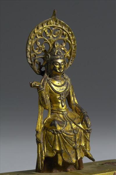 銅鎏金菩薩三尊像