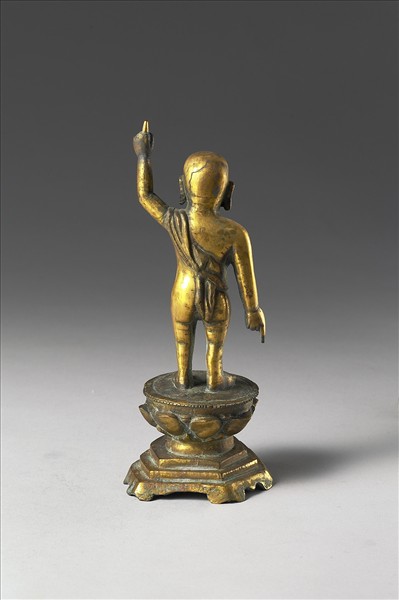 中國 明 銅鎏金 誕生佛像