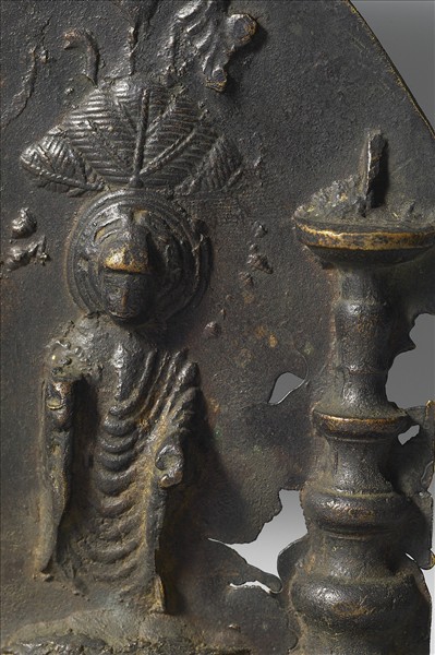 韓國 高麗時代 銅鎏金 女神三尊立像