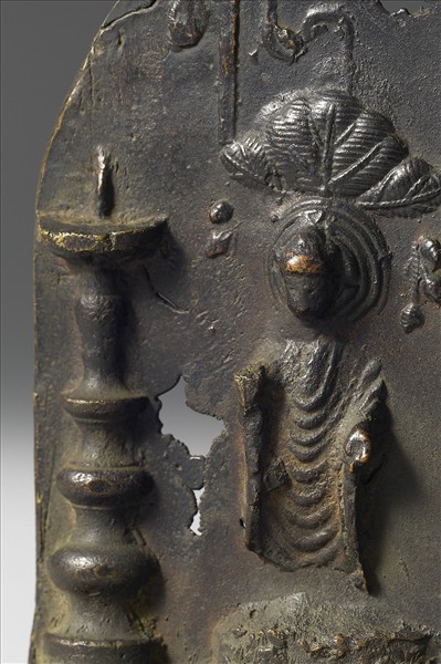 韓國 高麗時代 銅鎏金 女神三尊立像