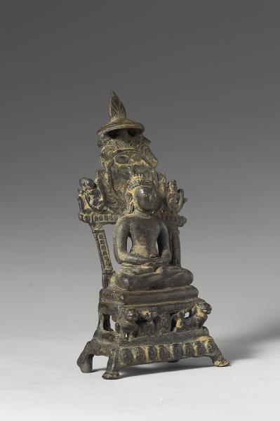 印度東北地區 12世紀 青銅 耆那教聖者薩提那他趺坐像