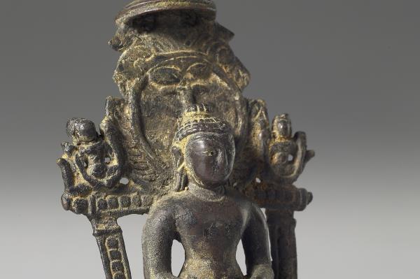 印度東北地區 12世紀 青銅 耆那教聖者薩提那他趺坐像