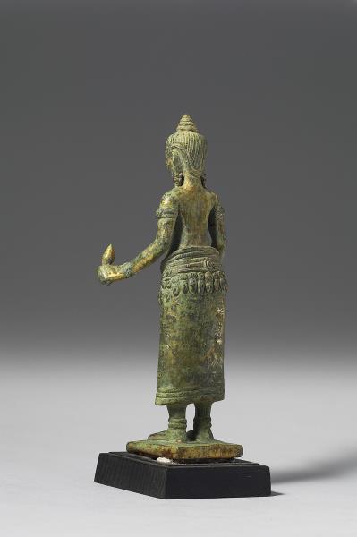柬埔寨 12-13世紀 青銅鎏金 般若佛母立像