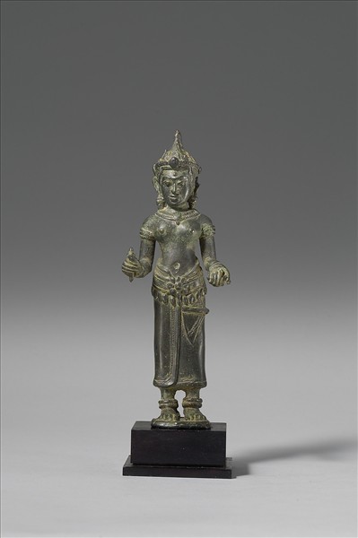 泰國 12-13世紀 青銅鎏金 般若佛母立像