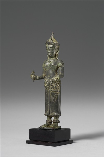 泰國 12-13世紀 青銅鎏金 般若佛母立像