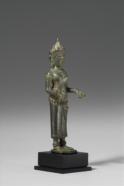 泰國 12-13世紀 青銅鎏金 般若佛母立像