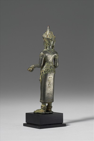 泰國 12-13世紀 青銅鎏金 般若佛母立像