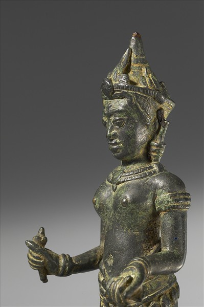 泰國 12-13世紀 青銅鎏金 般若佛母立像