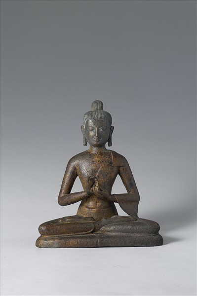 印尼 爪哇 11世紀 青銅鎏金 佛趺坐像