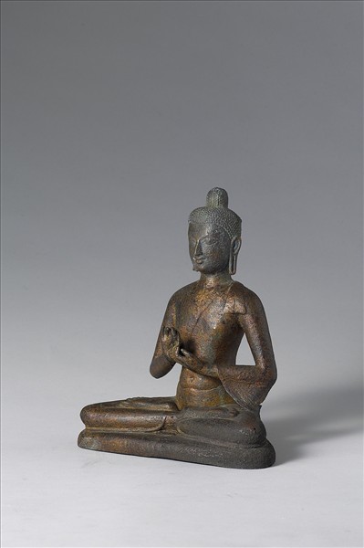 印尼 爪哇 11世紀 青銅鎏金 佛趺坐像