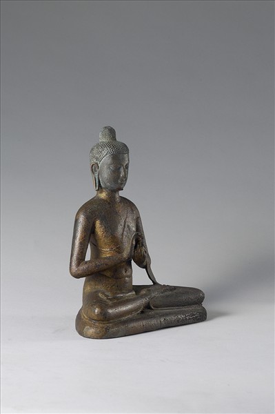 印尼 爪哇 11世紀 青銅鎏金 佛趺坐像
