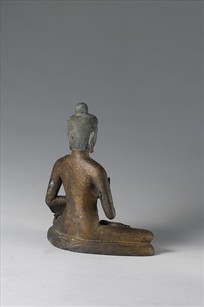 印尼 爪哇 11世紀 青銅鎏金 佛趺坐像