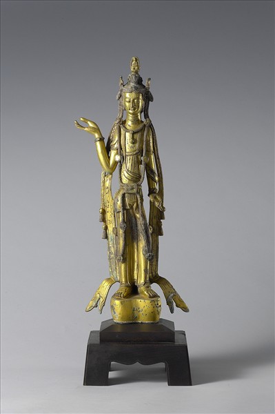 中國 隋 銅鎏金 觀音菩薩像