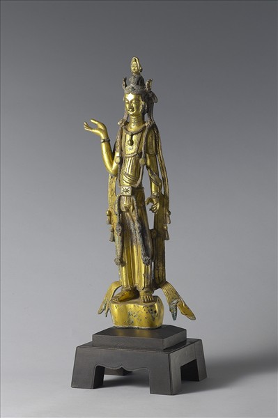 中國 隋 銅鎏金 觀音菩薩像