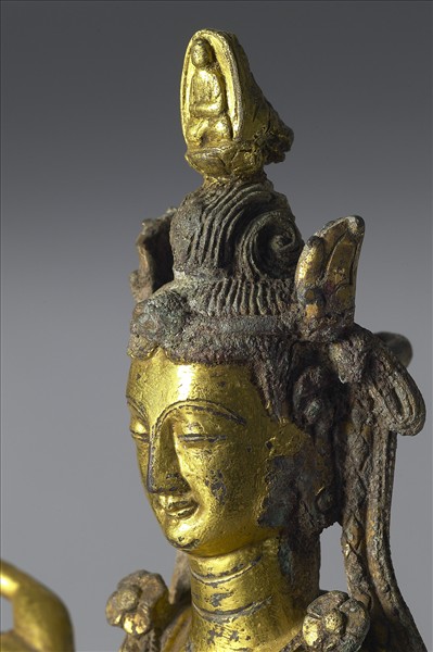 中國 隋 銅鎏金 觀音菩薩像