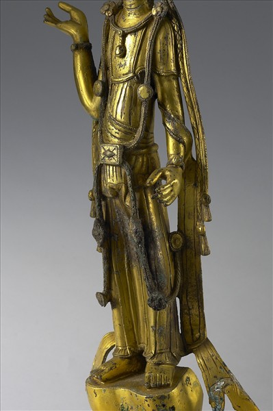 中國 隋 銅鎏金 觀音菩薩像