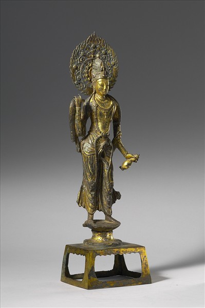中國 隋 銅鎏金 菩薩立像