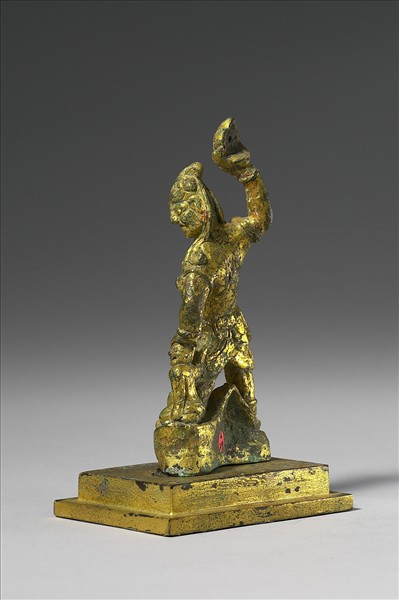 中國 唐 銅鎏金 力士像
