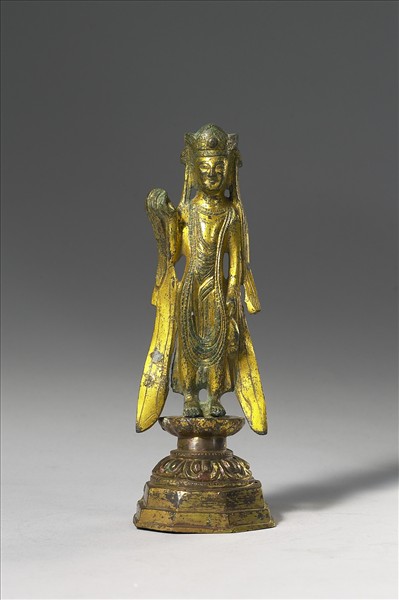 銅鎏金菩薩立像