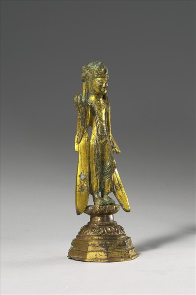 銅鎏金菩薩立像