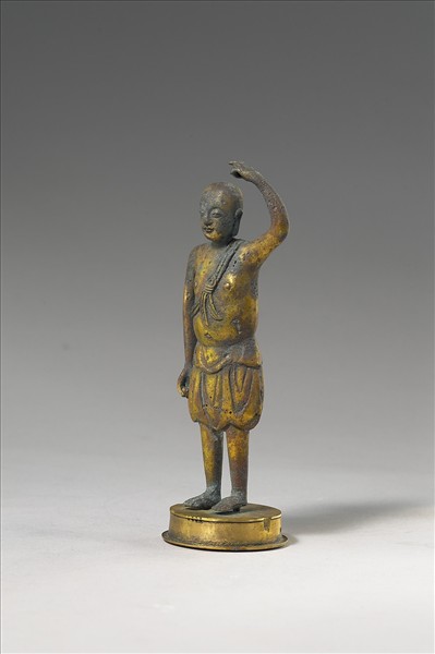 韓國 朝鮮時代 銅鎏金 誕生佛像