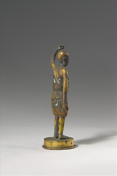 韓國 朝鮮時代 銅鎏金 誕生佛像