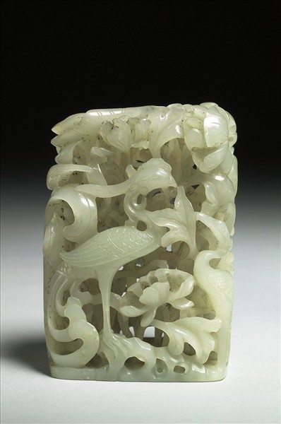 禽鳥花草紋玉頂