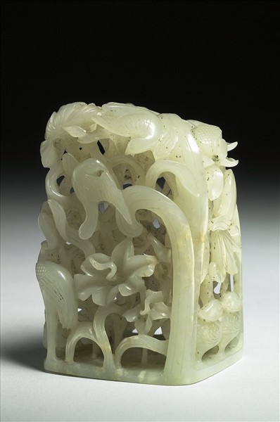 禽鳥花草紋玉頂