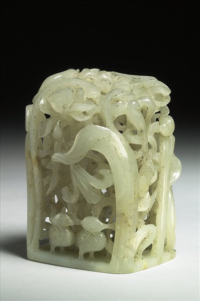 禽鳥花草紋玉頂