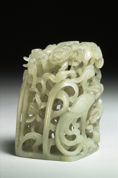 禽鳥花草紋玉頂