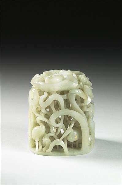 汀渚鷺鷥紋玉頂