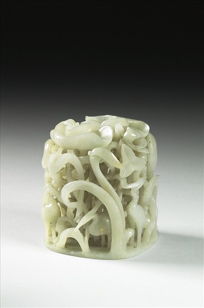 汀渚鷺鷥紋玉頂