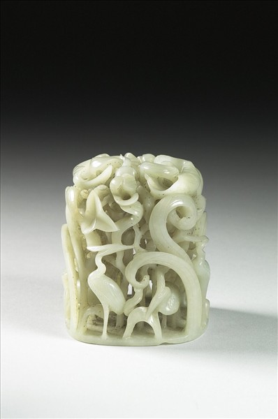 汀渚鷺鷥紋玉頂