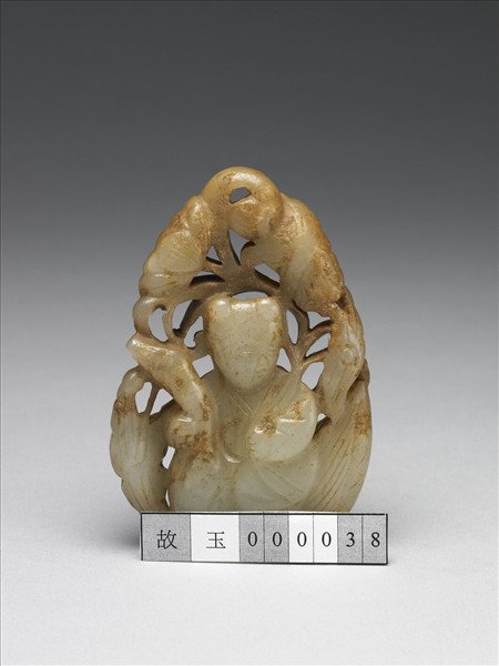 童子戲鵝玉霞帔墜