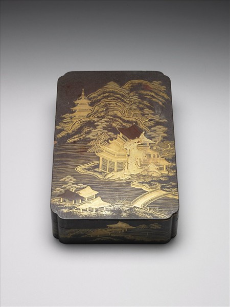 蒔繪山水樓閣紋漆盒