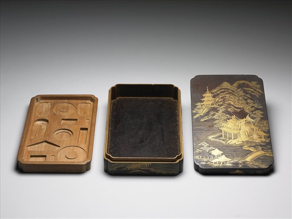 蒔繪山水樓閣紋漆盒