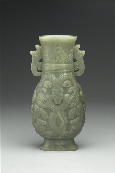 玉雙身蟠龍紋壺