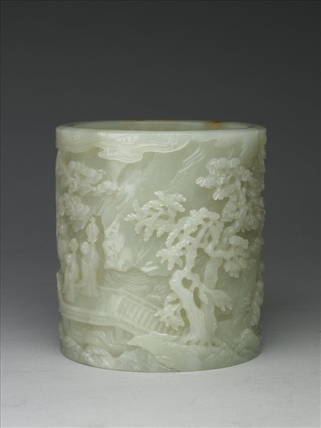 玉福壽吉祥筆筒