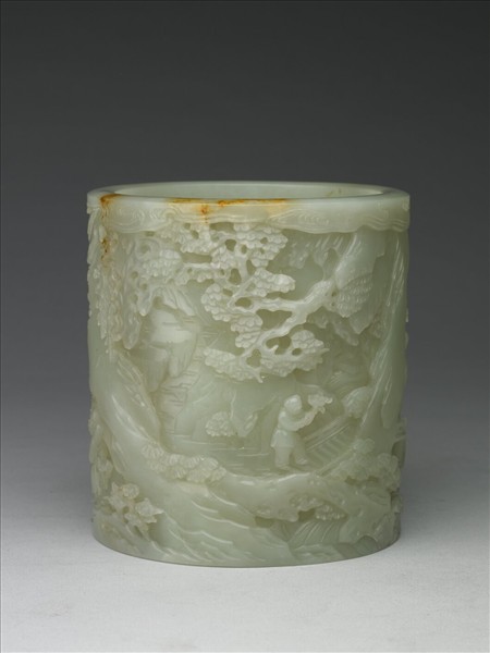 玉福壽吉祥筆筒