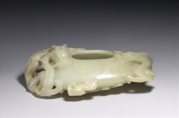 玉雙龍橢圓水丞