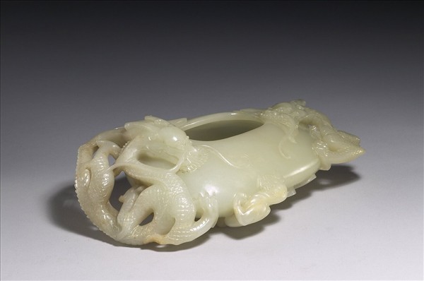 玉雙龍橢圓水丞