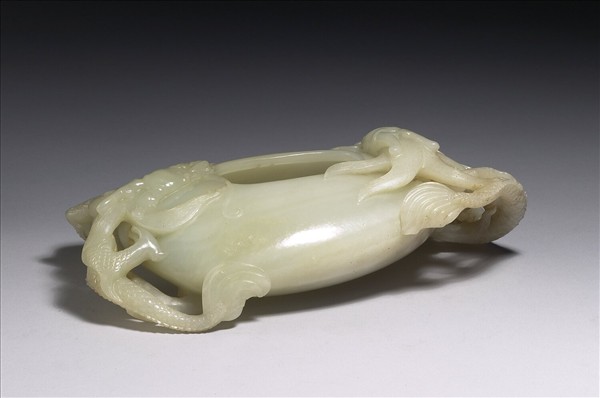 玉雙龍橢圓水丞