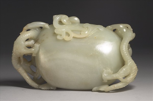 玉雙龍橢圓水丞