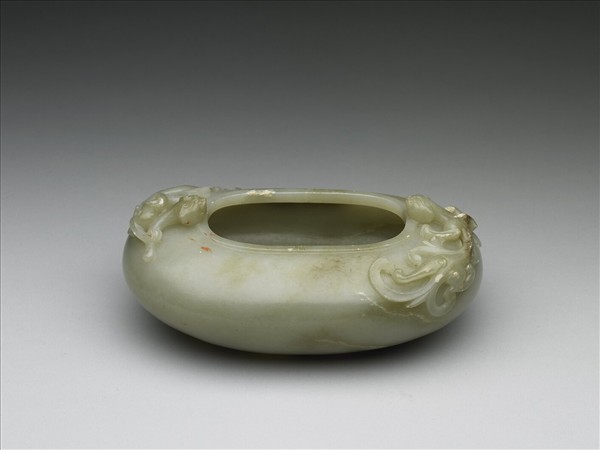 玉雙螭橢圓水盛