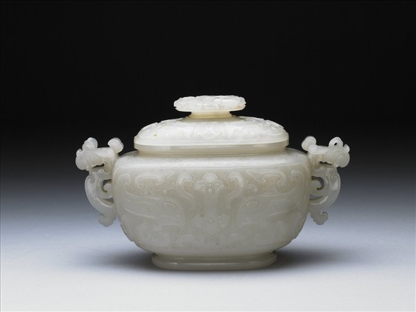 玉獸面紋蓋盂