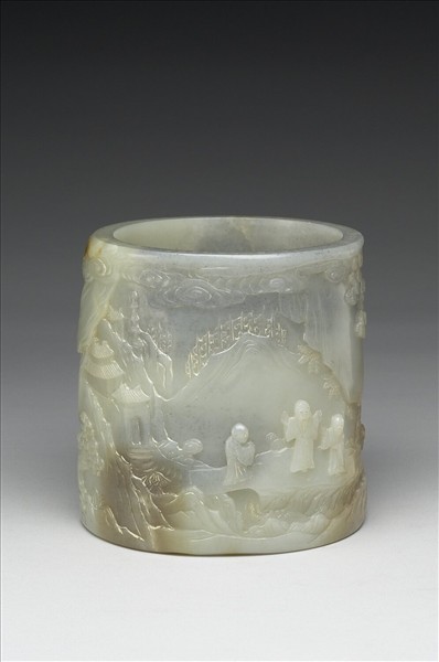 玉虎溪三笑筆筒