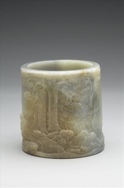 玉虎溪三笑筆筒