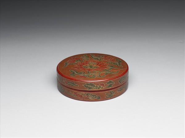 戧金填漆花卉紋盒