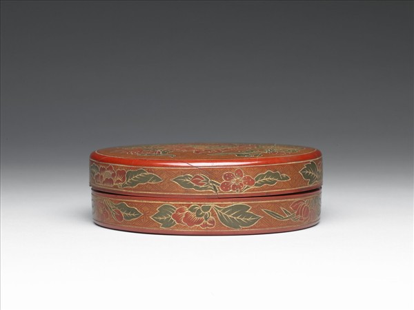 戧金填漆花卉紋盒